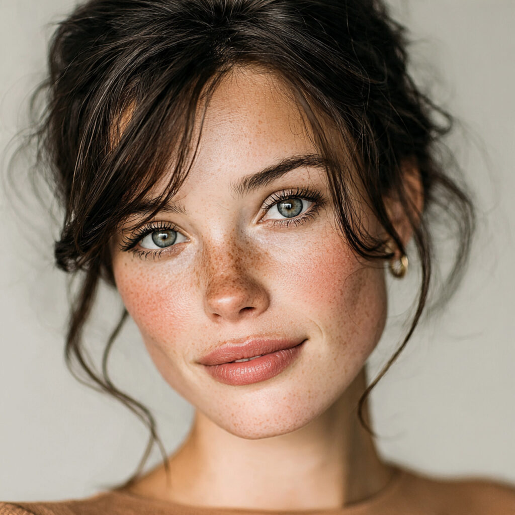 a minimalist bridal beauty portrait showing minimal