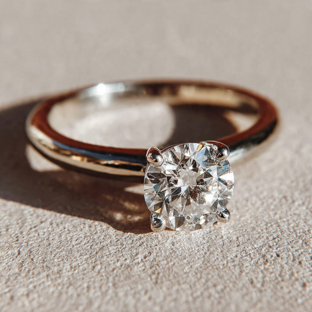 a minimalist custom engagement ring with a