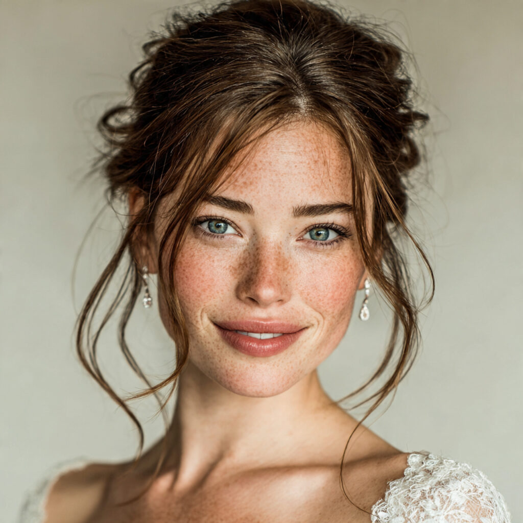 a natural bridal portrait with soft contour