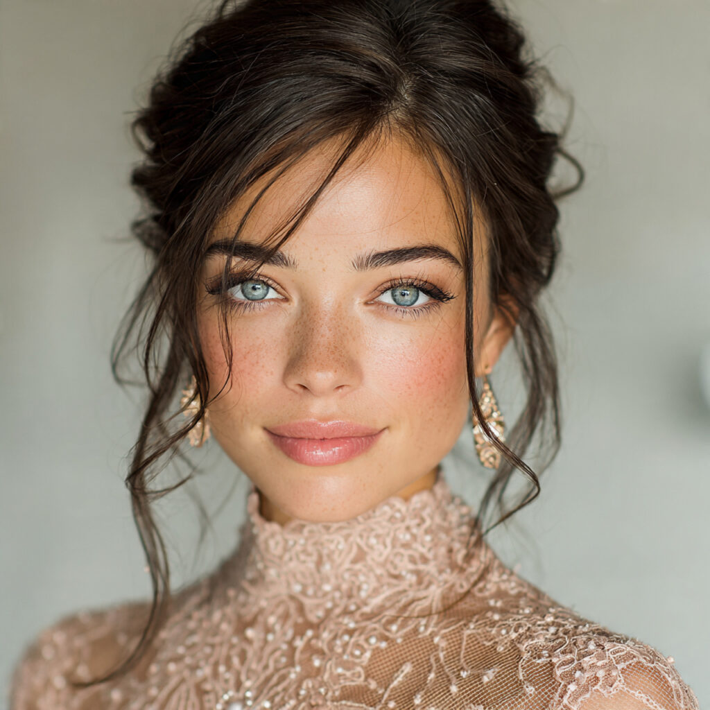 a refined bridal beauty with neutral glam