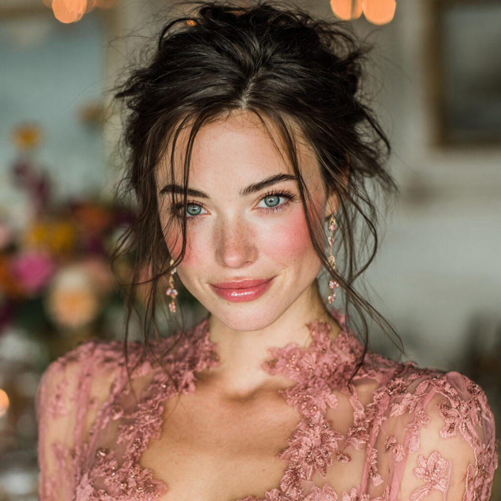 a romantic bridal shower beauty look with