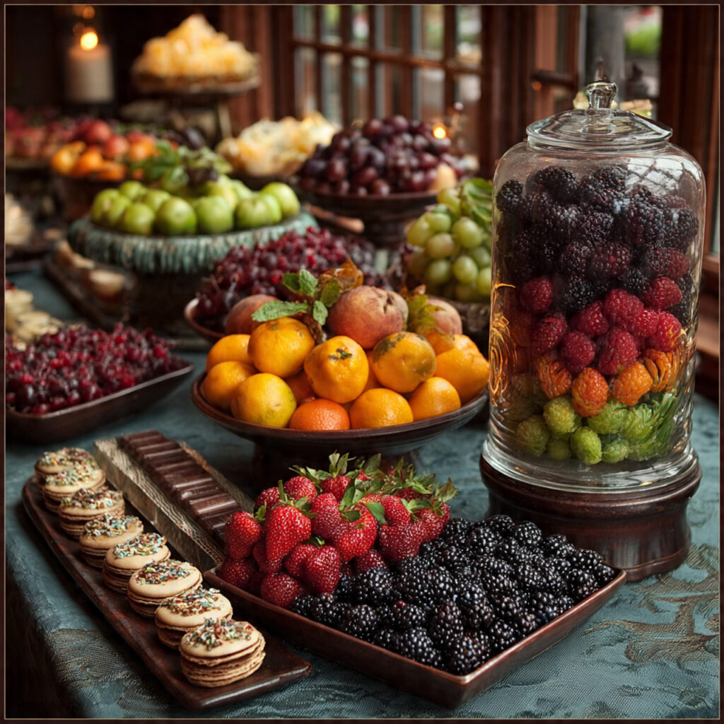 a seasonally themed dessert buffet using seasonal