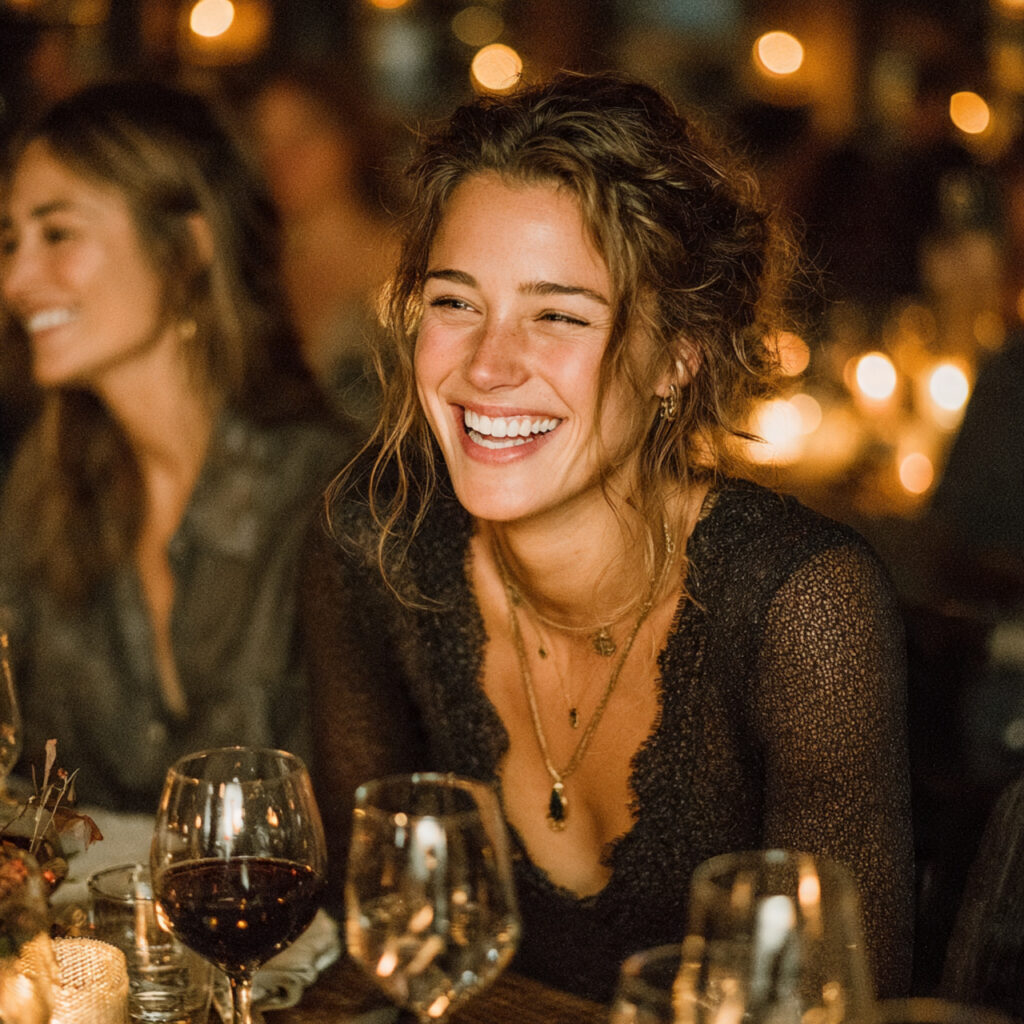 a small group of women laughing at