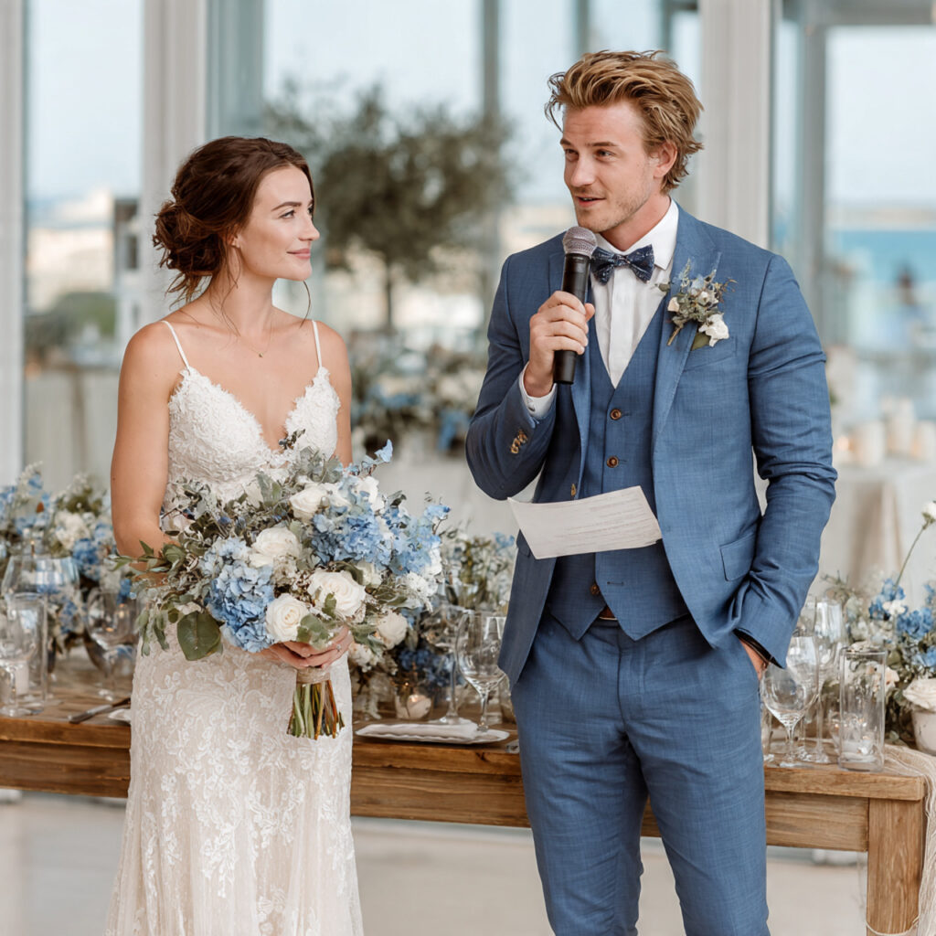 a wedding speech showing equal focus on