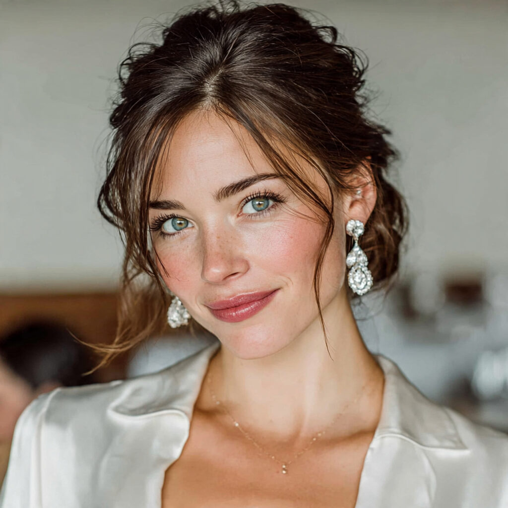 an elegant bridal portrait featuring classic elegant