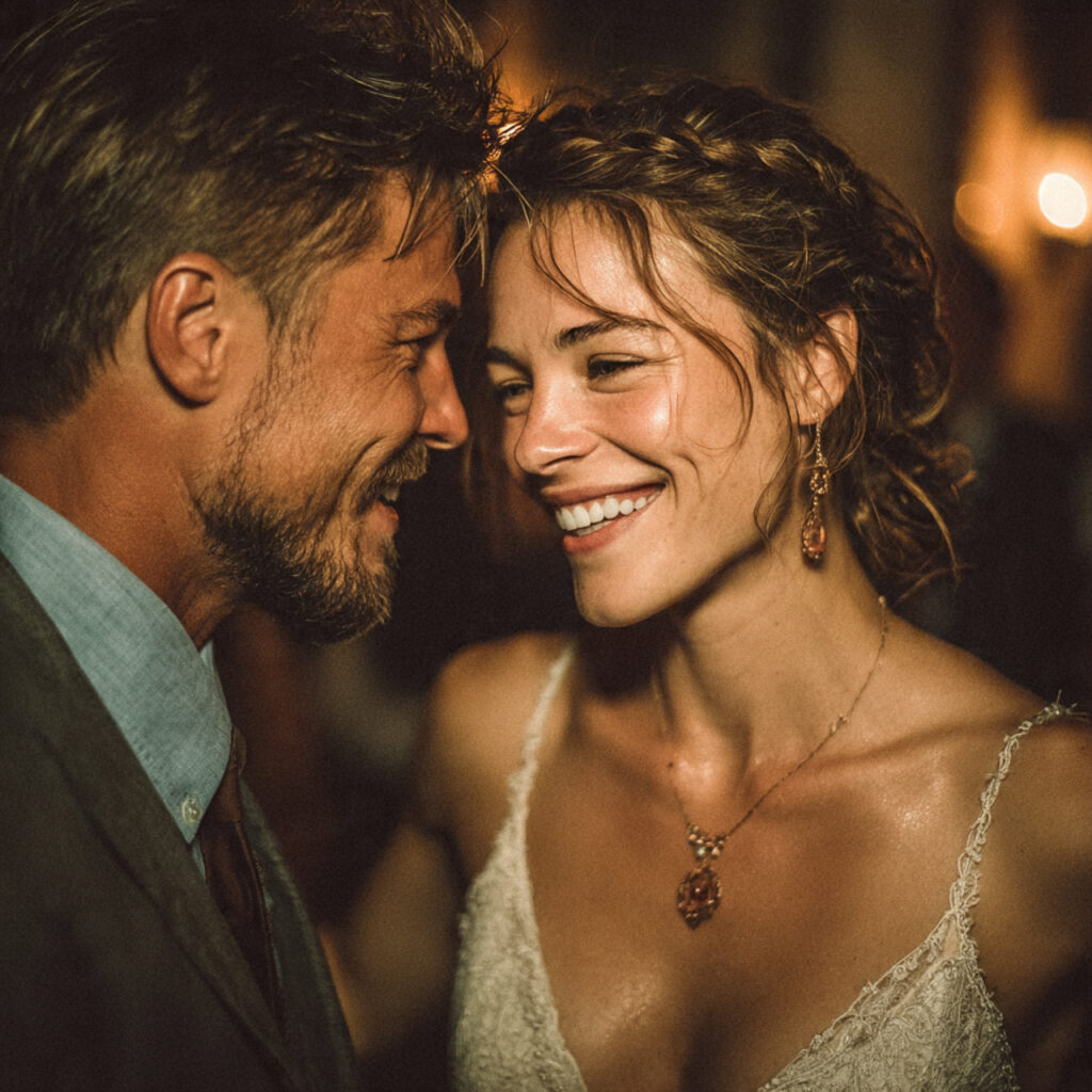 authentic wedding first dance couple smiling naturally