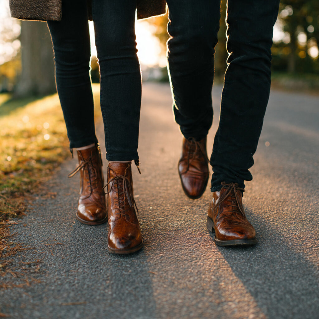 21 Cozy and Stylish Fall Engagement Photo Outfit Ideas 6 autumn engagement shoot focusing on couple walking