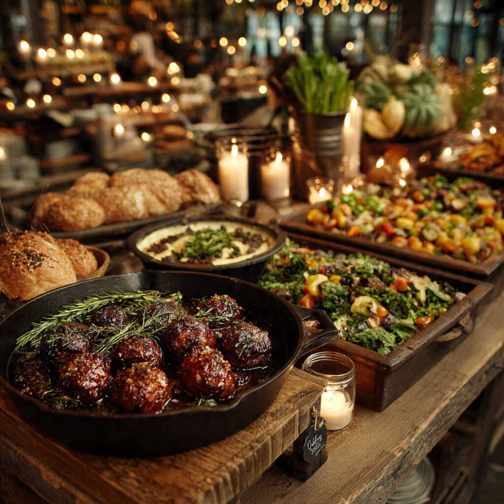 autumn inspired wedding harvest table filled with seasonal