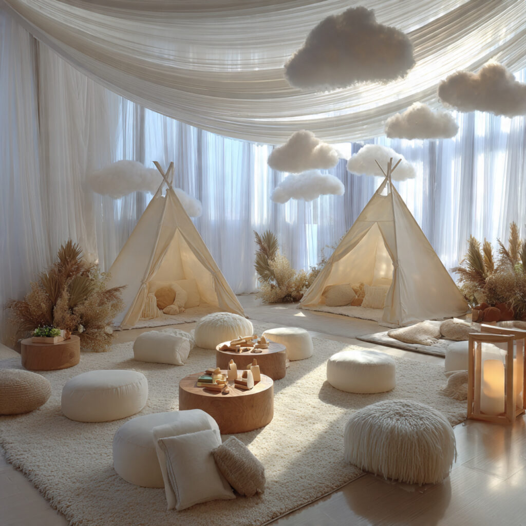 baby shower decor with subtle elements soft