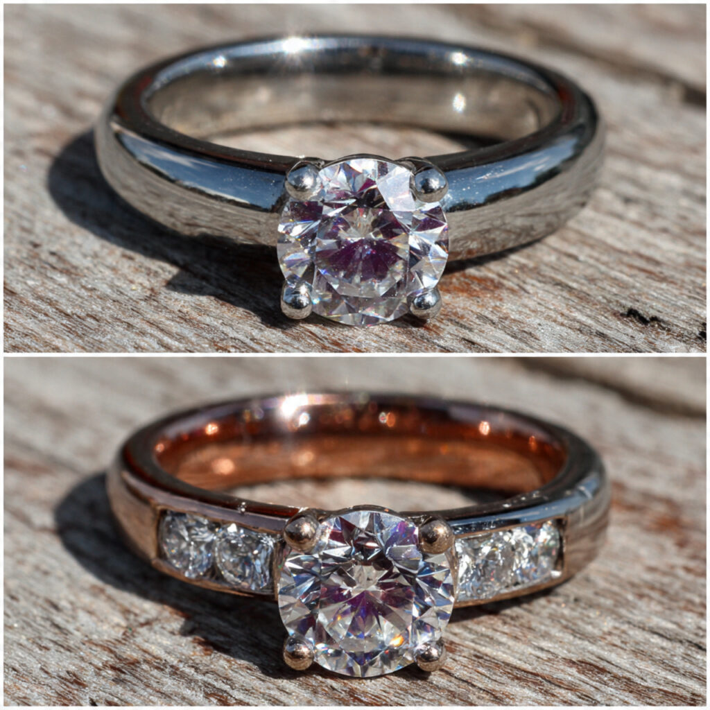 before and after ring redesign for fit 1