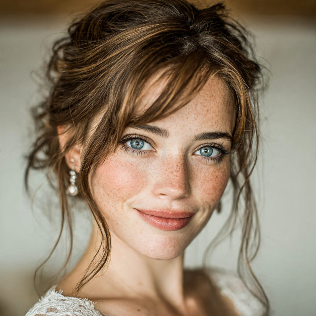 bridal eyes with subtle shimmer on the