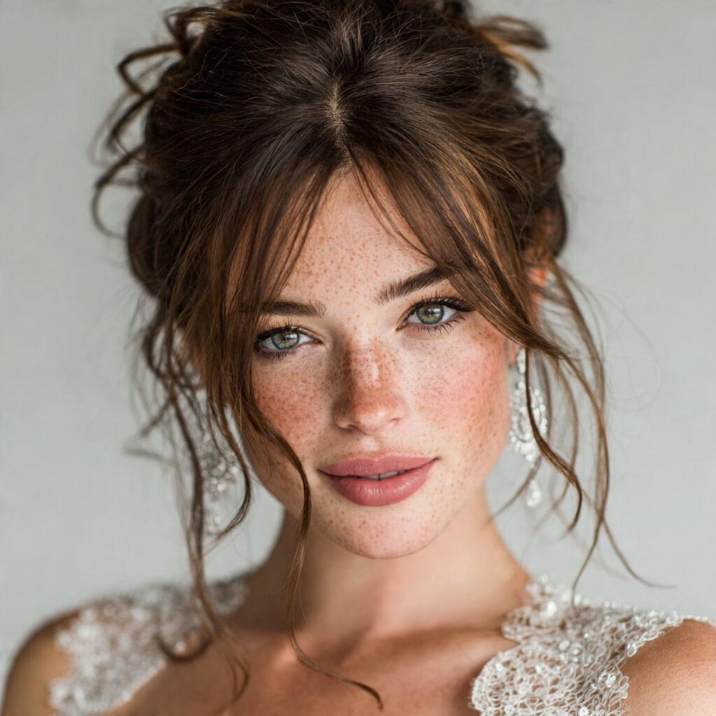 bridal lips softly defined with subtle liner