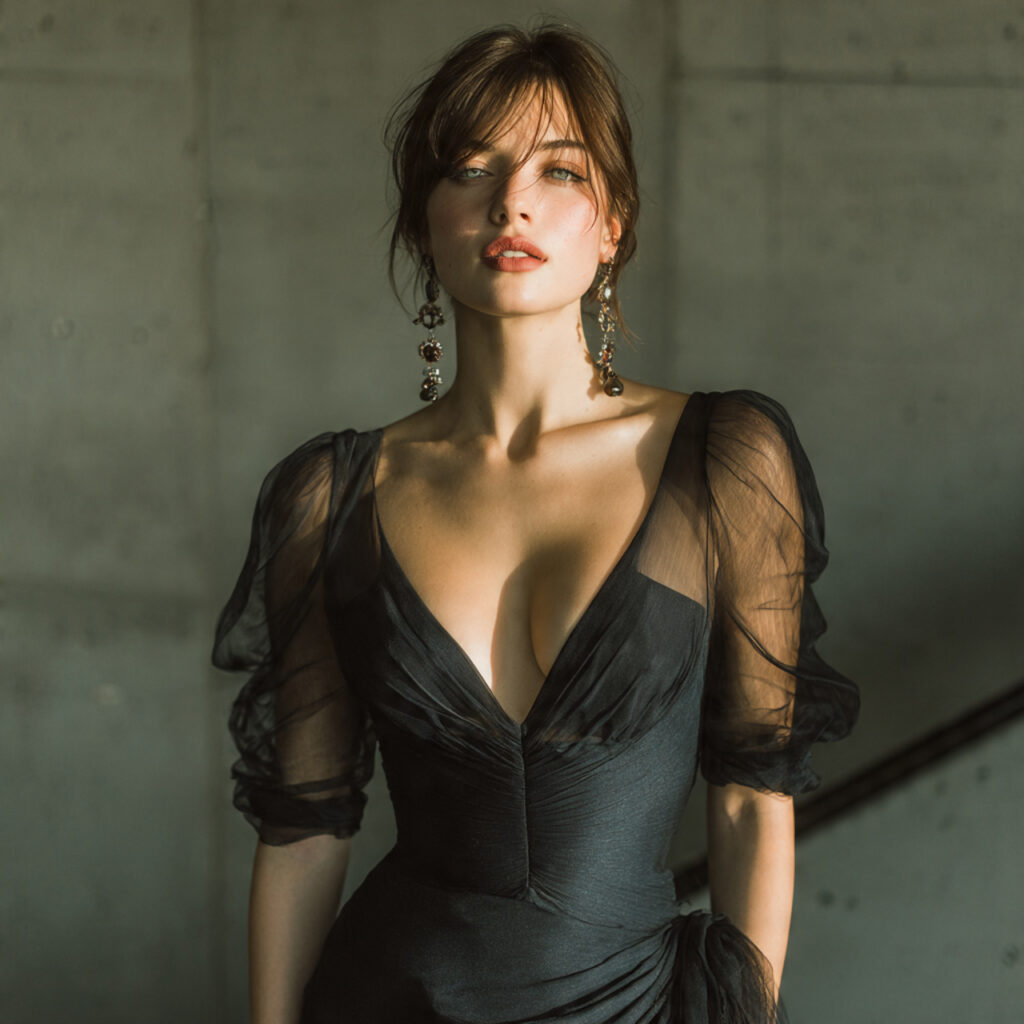 bride in a minimalist black rehearsal dinner