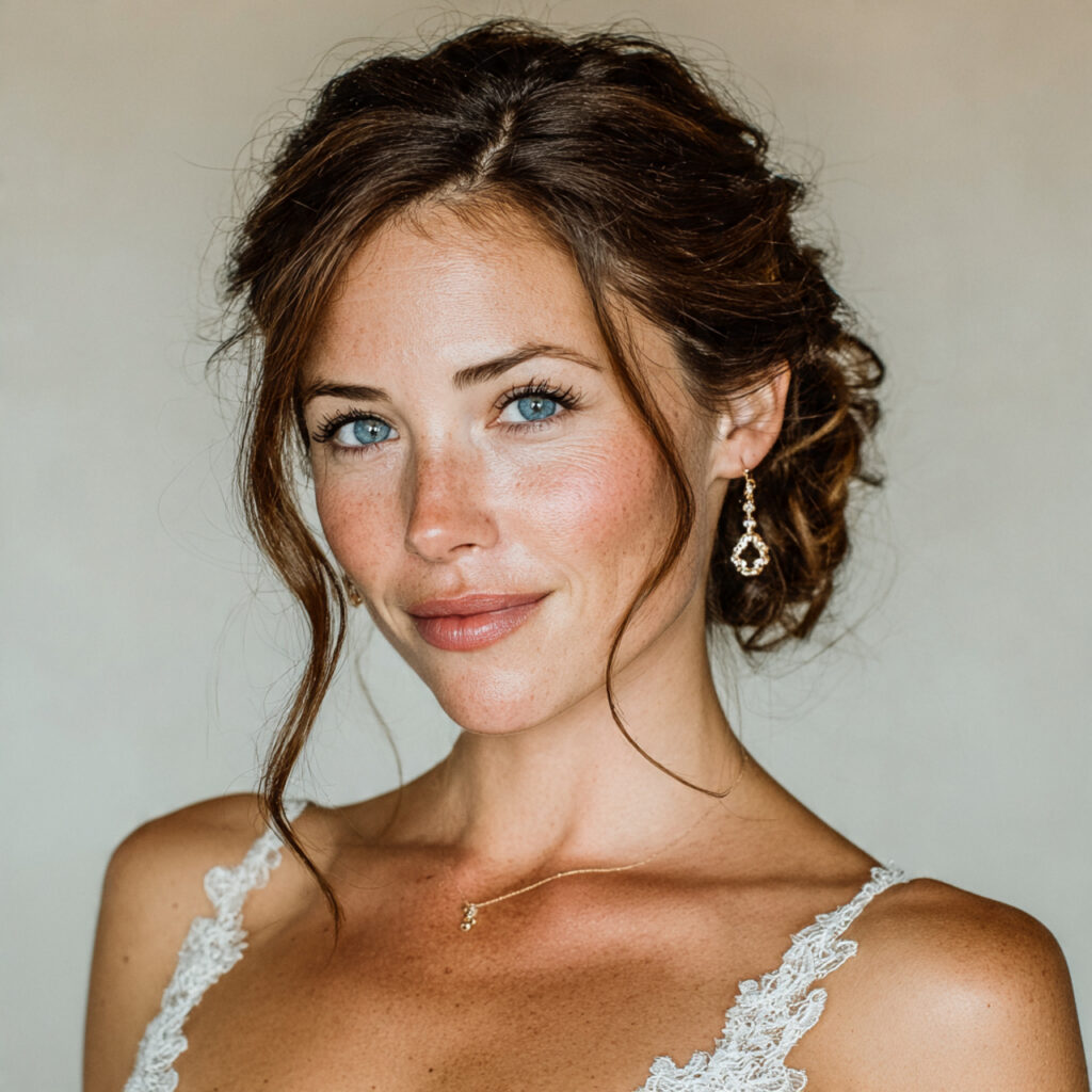 bride with minimal yet polished makeup soft