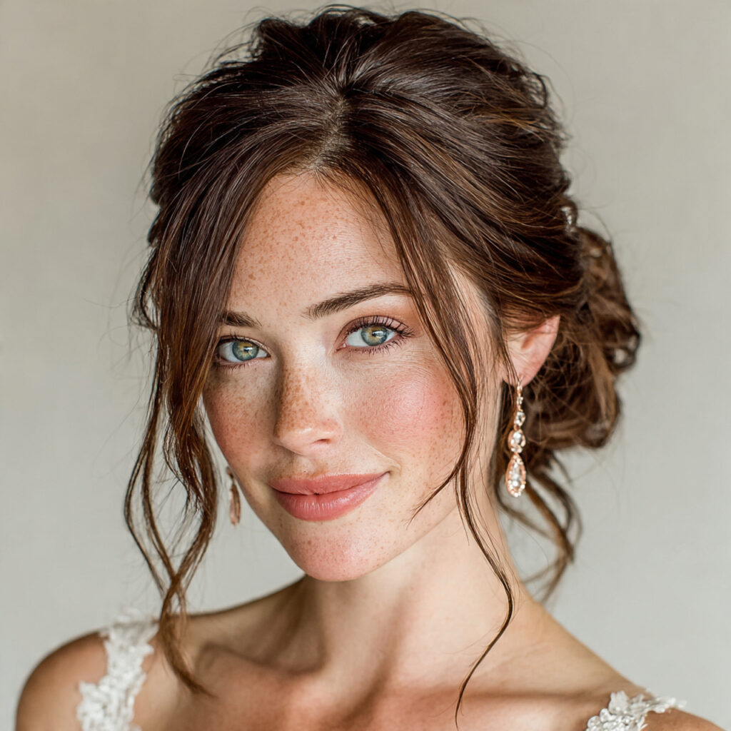 bride with rose eyeshadow and soft