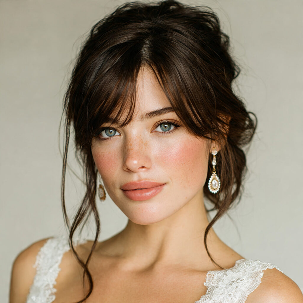 bride with soft matte lips muted neutral