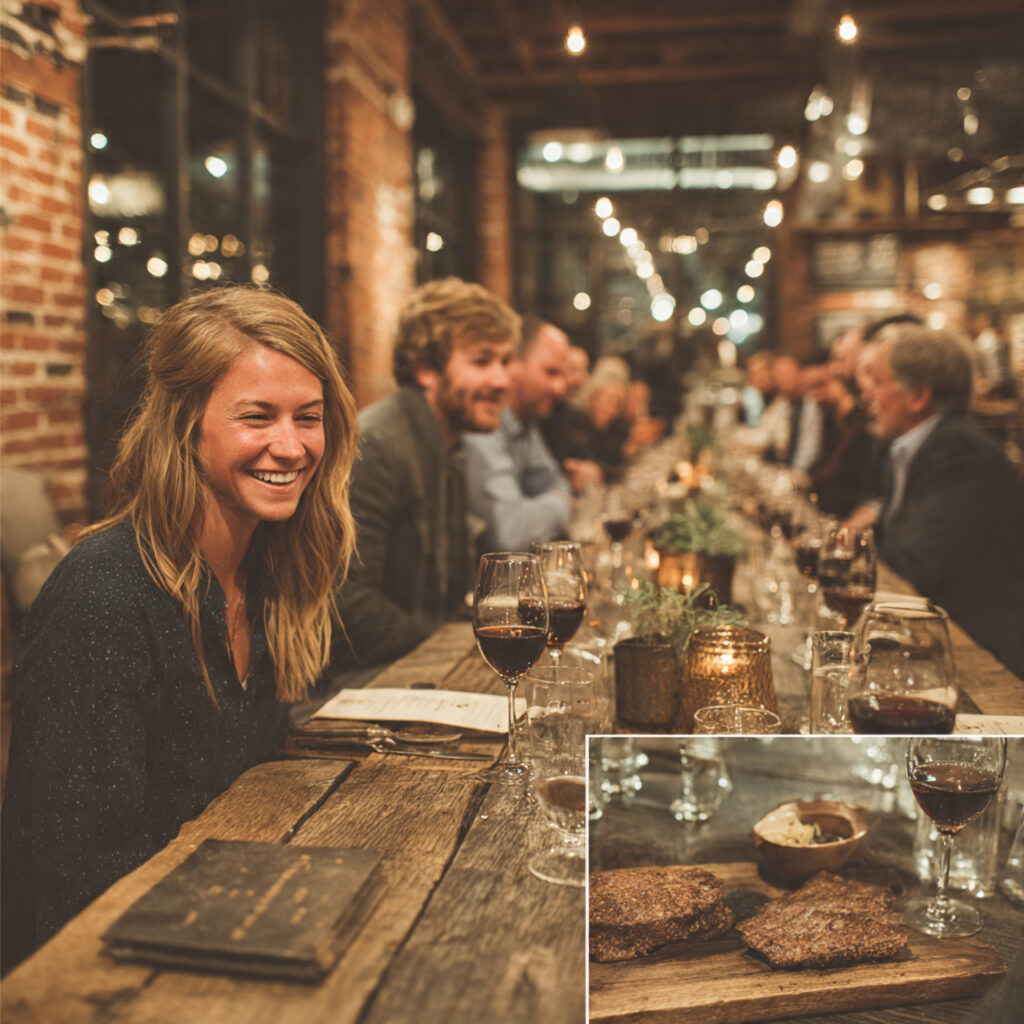 casual brewery rehearsal dinner long communal tables