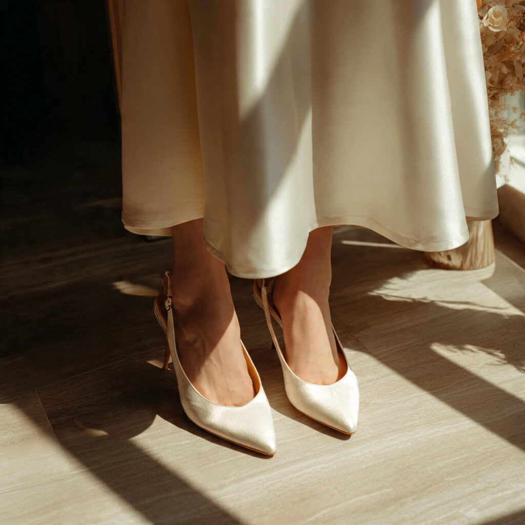 classic slingback bridal shoes with cushioned insole