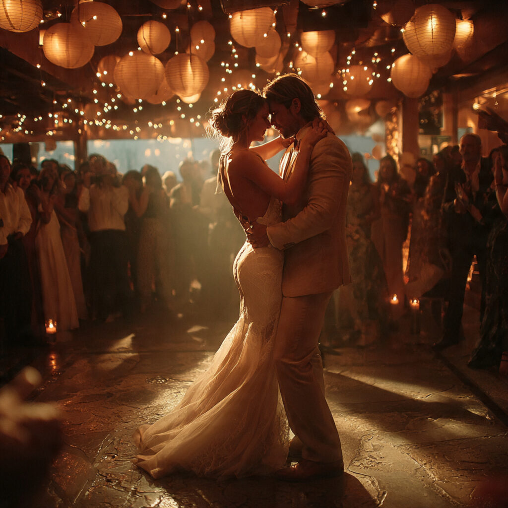 contemporary wedding reception dance floor gentle lighting 1