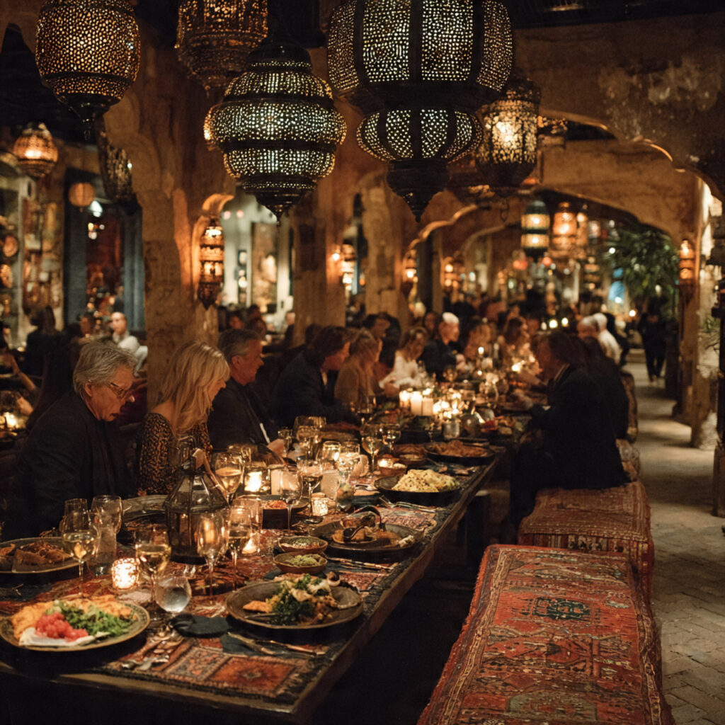 cultural rehearsal dinner showcasing traditional food and