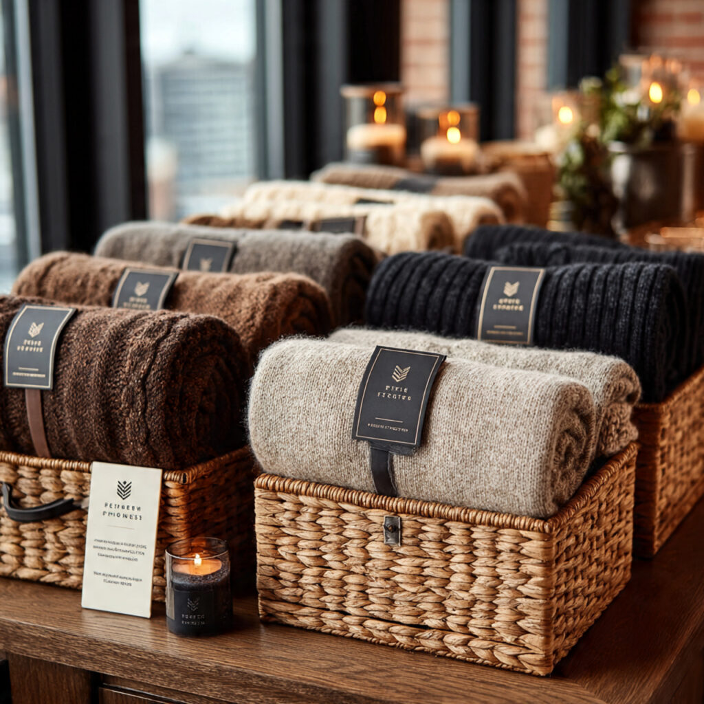 december wedding guest comfort station with cozy