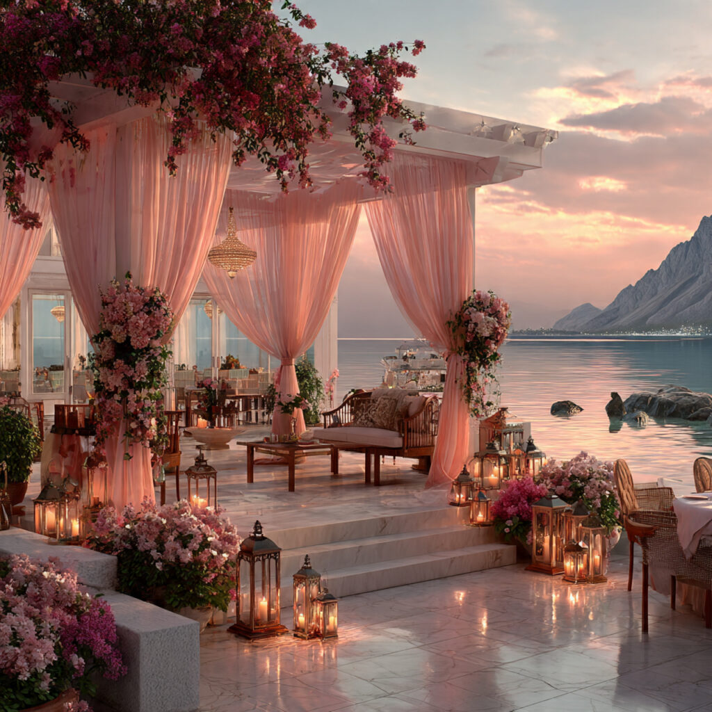 destination wedding setup at an exotic luxury