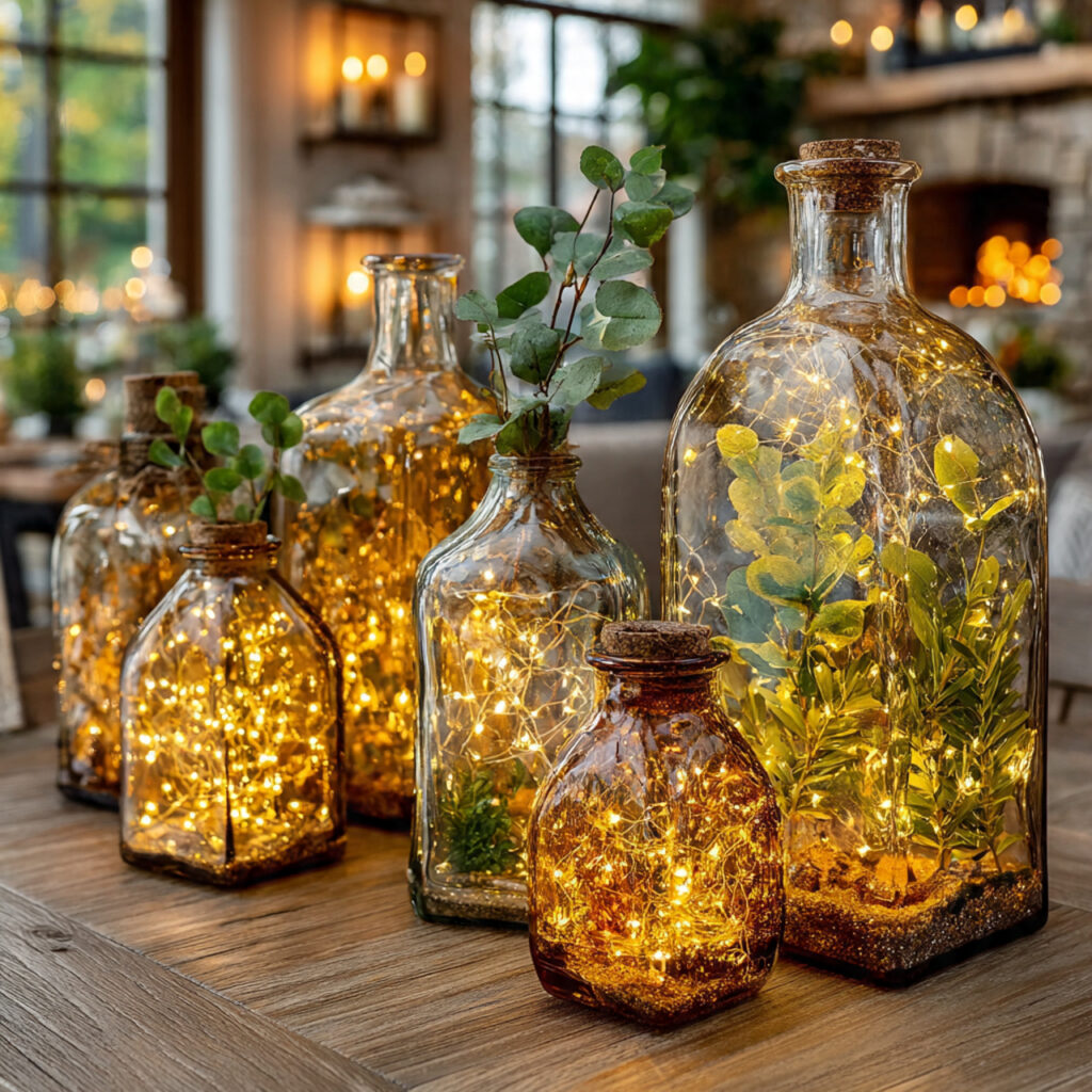 22 DIY Dollar Tree Centerpieces That Are Easy and Elegant 20 diy dollar tree centerpiece with glass bottles