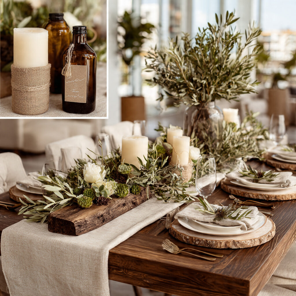 diy wedding table d cor using candles greenery
