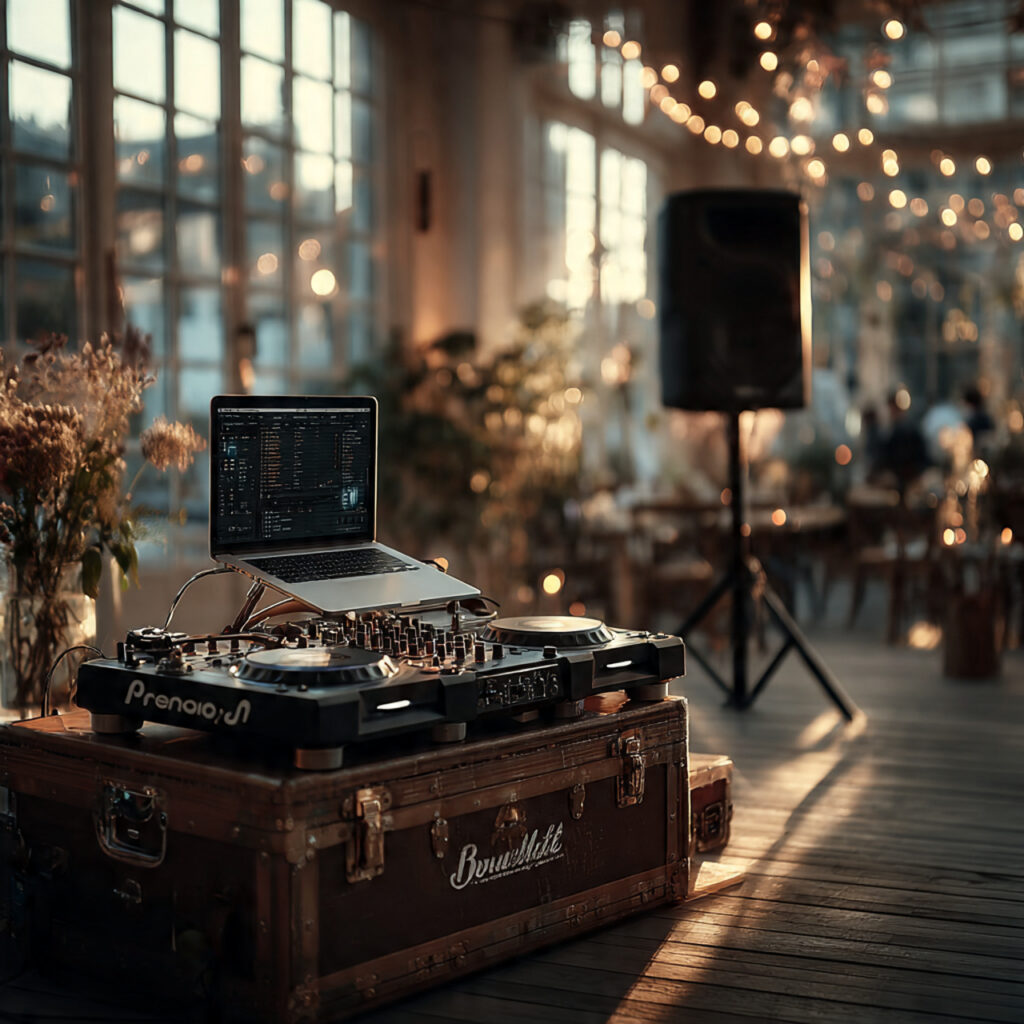 dj or band setup being tested in