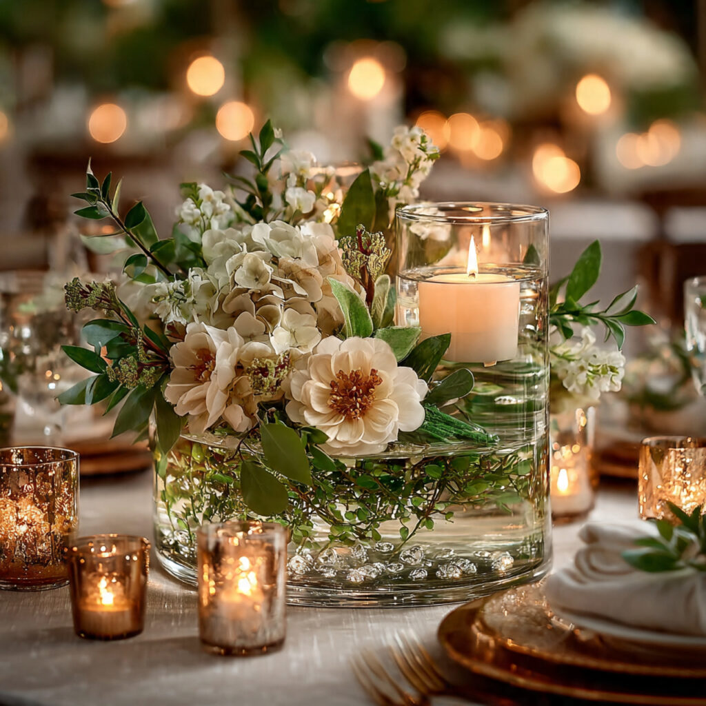 22 DIY Dollar Tree Centerpieces That Are Easy and Elegant 1 elegant diy dollar tree centerpiece with clear