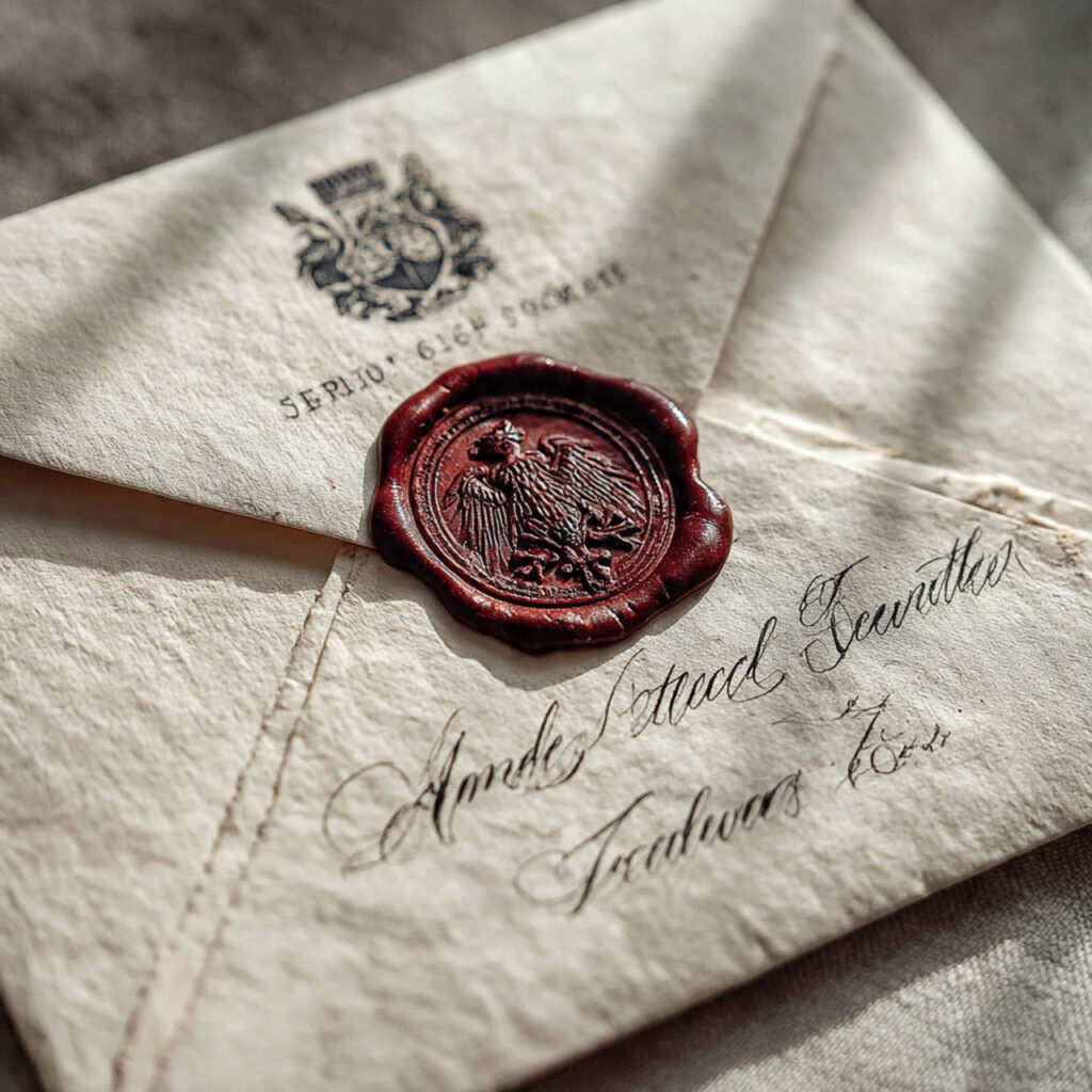 19 Vintage Wedding Invitations for Elegant and Classic Ceremonies 5 elegant wedding invitation envelope sealed with wax