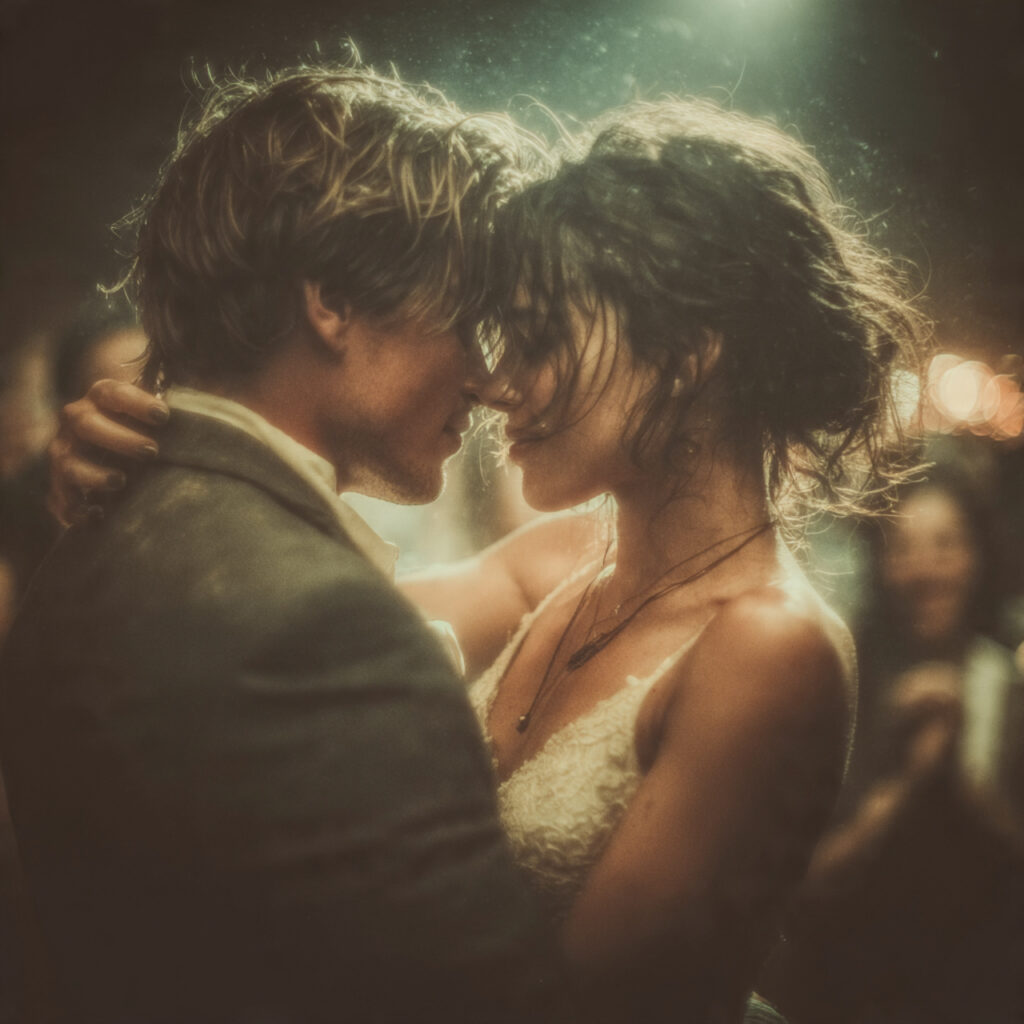 end of wedding first dance couple embracing