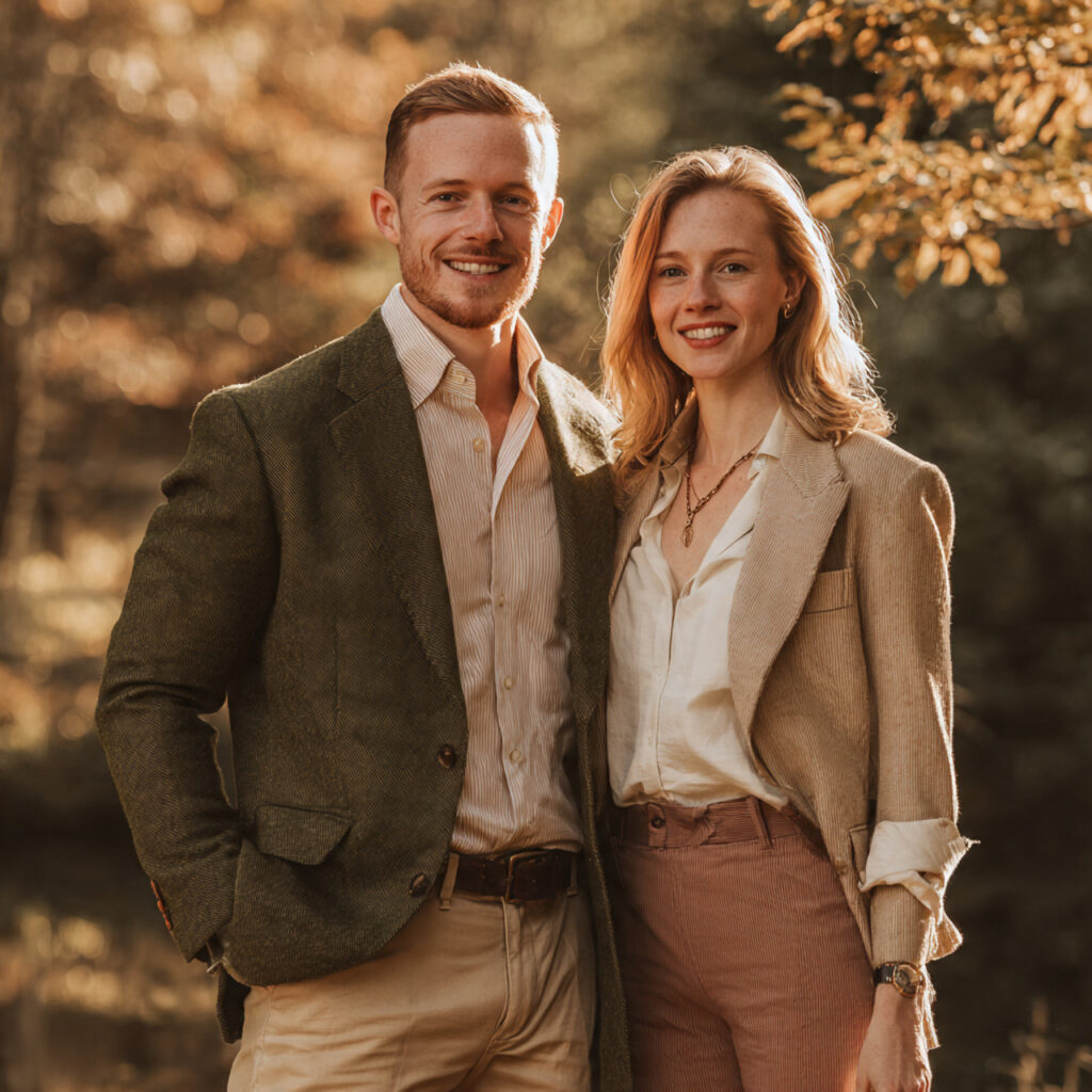 21 Cozy and Stylish Fall Engagement Photo Outfit Ideas 11 engagement photo outdoors in fall man wearing