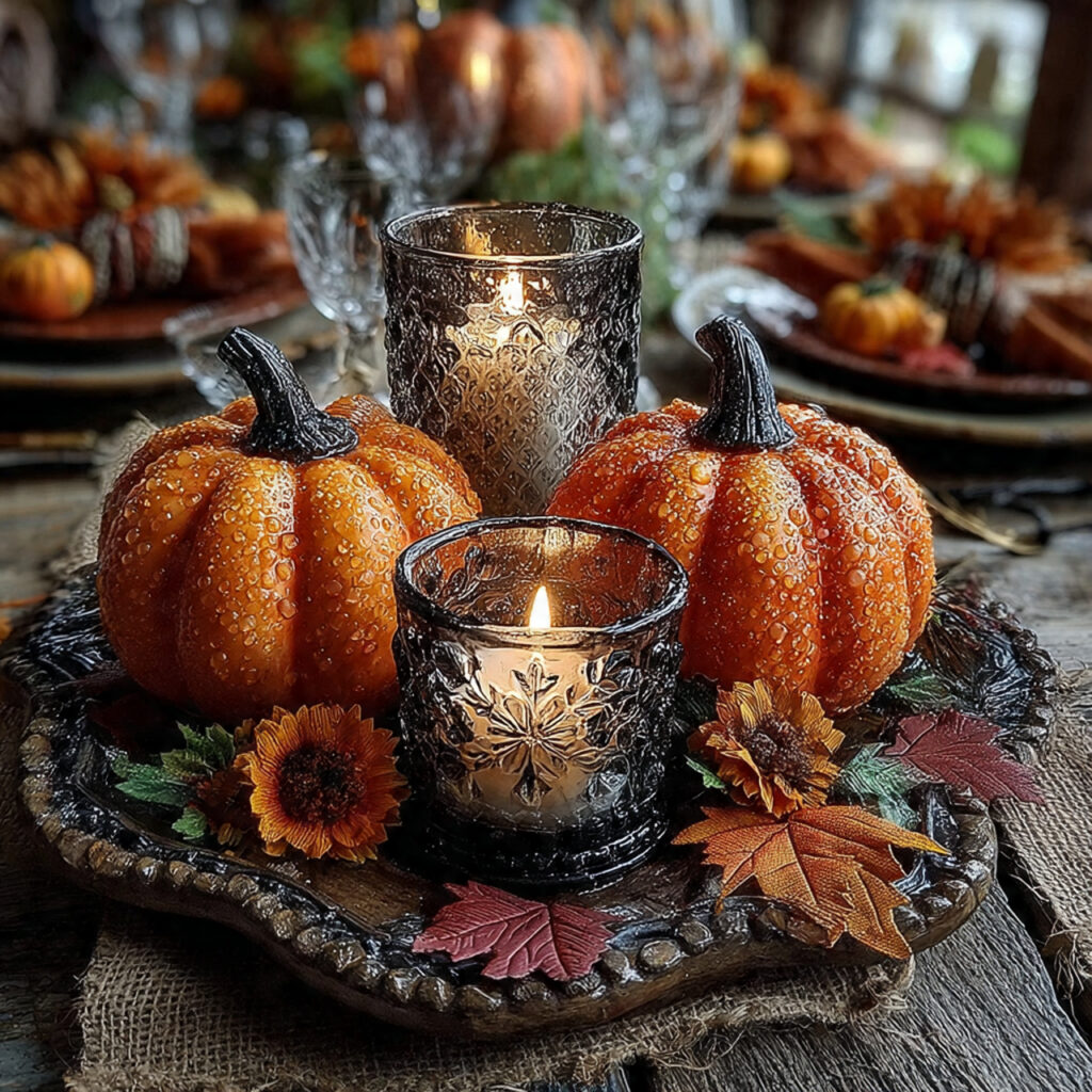 22 DIY Dollar Tree Centerpieces That Are Easy and Elegant 11 fall themed diy dollar tree centerpiece with