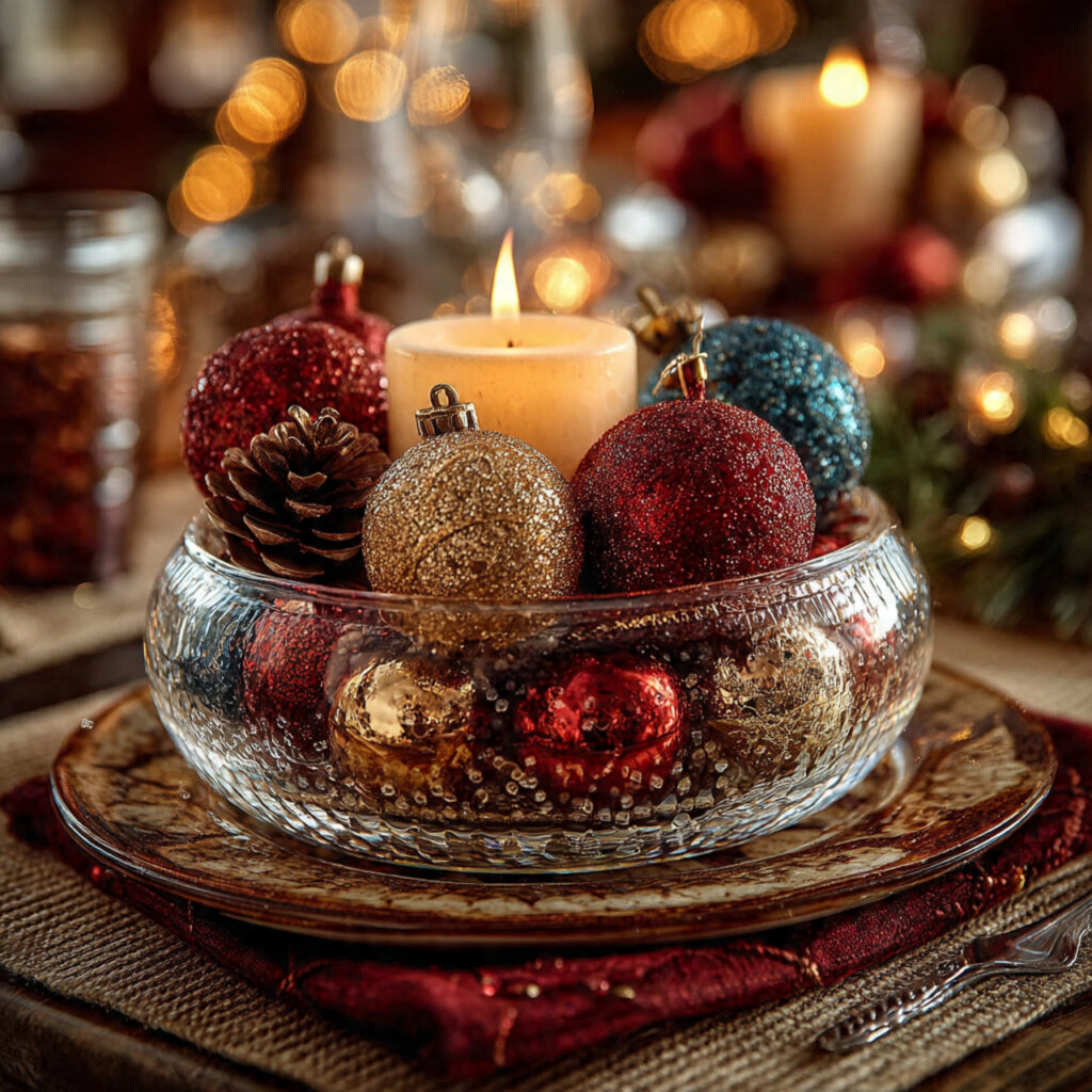 22 DIY Dollar Tree Centerpieces That Are Easy and Elegant 12 festive dollar tree centerpiece with clear glass