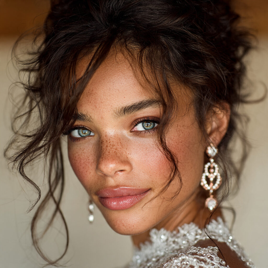 full bridal face showing soft glam makeup