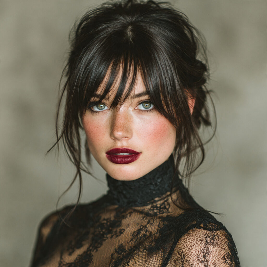 gothic bridal beauty look with soft smoky