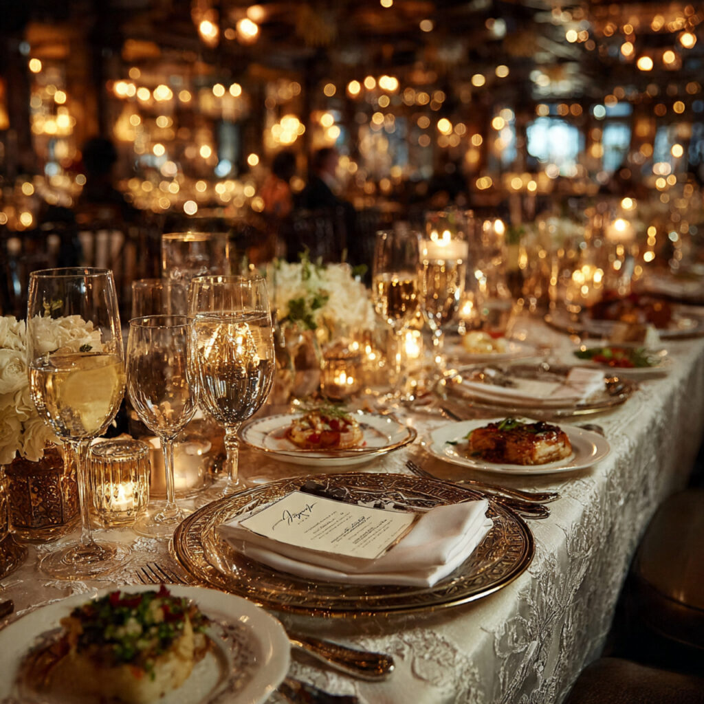 intimate wedding reception featuring multi course tasting menu
