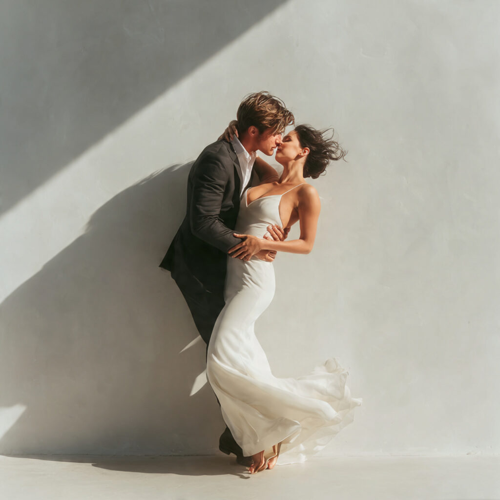 minimalist wedding dance floor clean white space