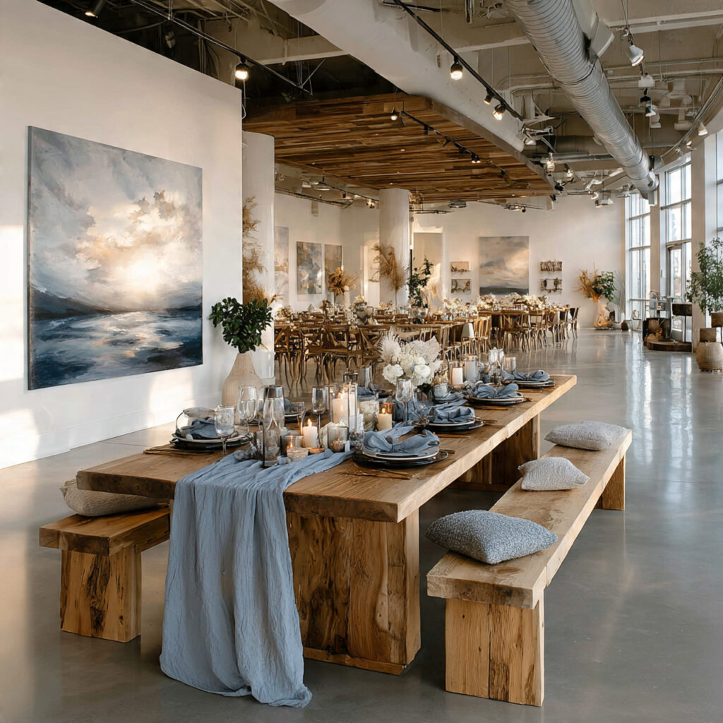 minimalist wedding reception without favors or excess