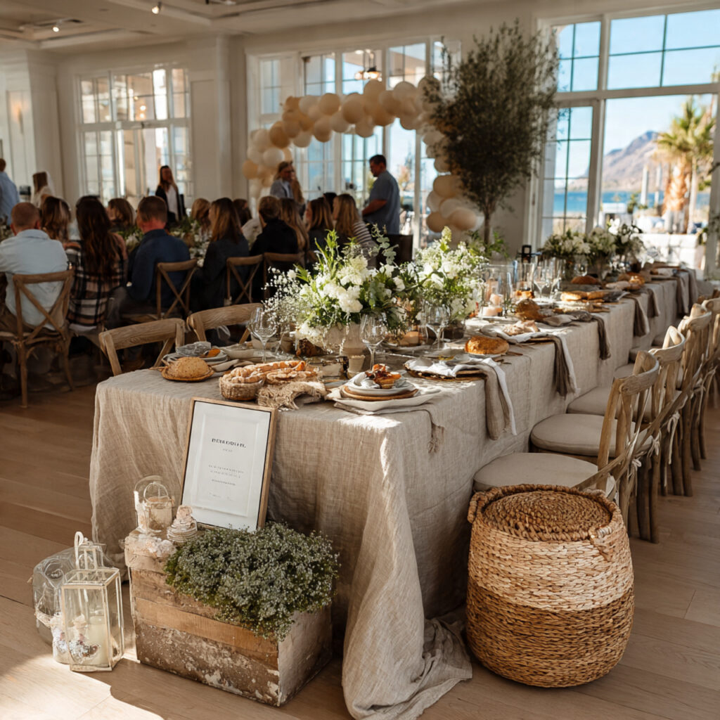 modern co ed baby shower with neutral color