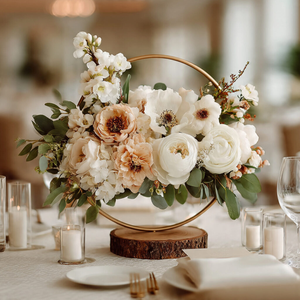 22 DIY Dollar Tree Centerpieces That Are Easy and Elegant 13 modern diy dollar tree floral hoop centerpiece