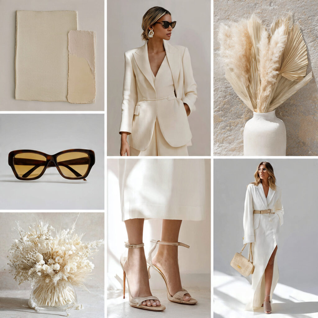 monochrome bridal shower guest outfit in soft