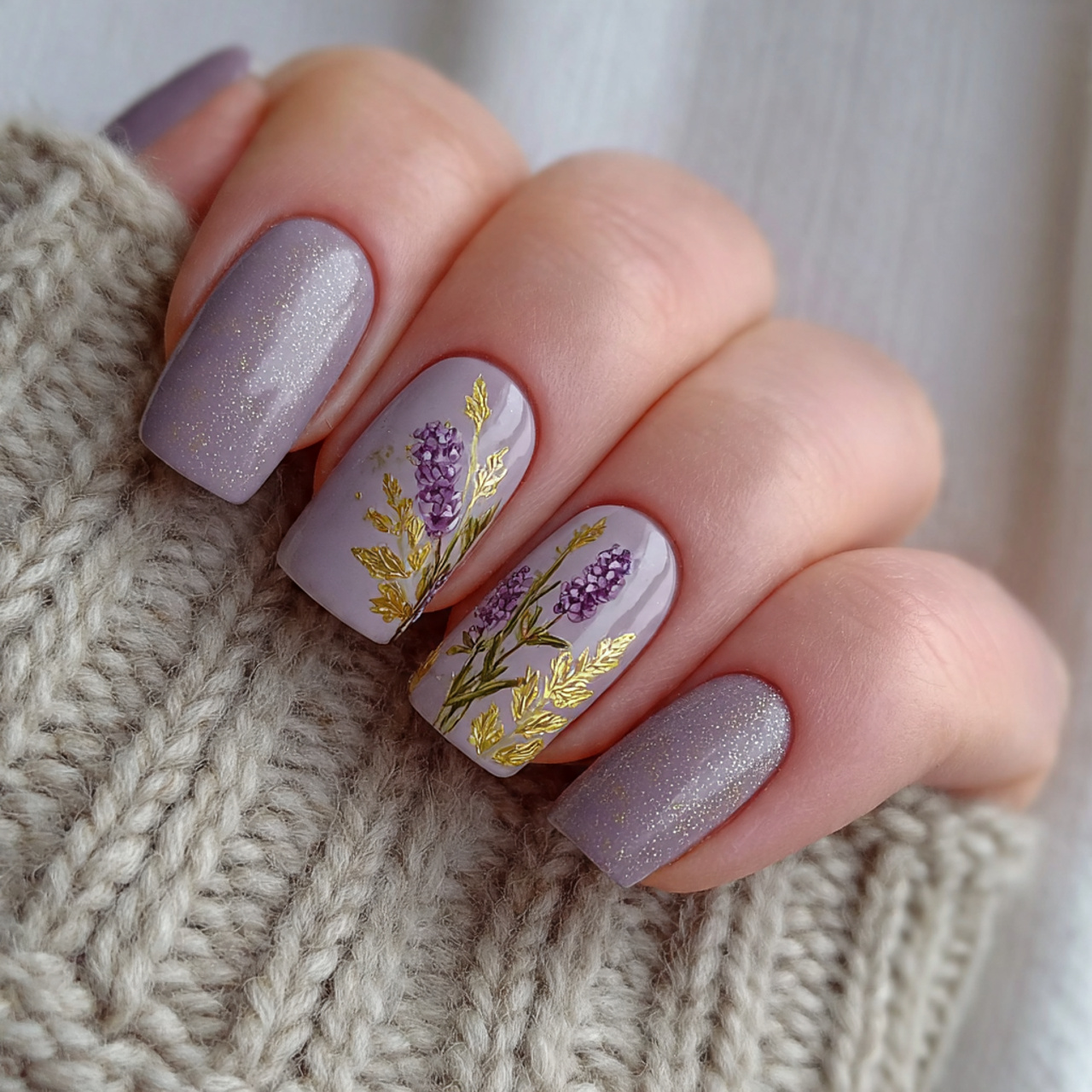 Muted Lavender Nails