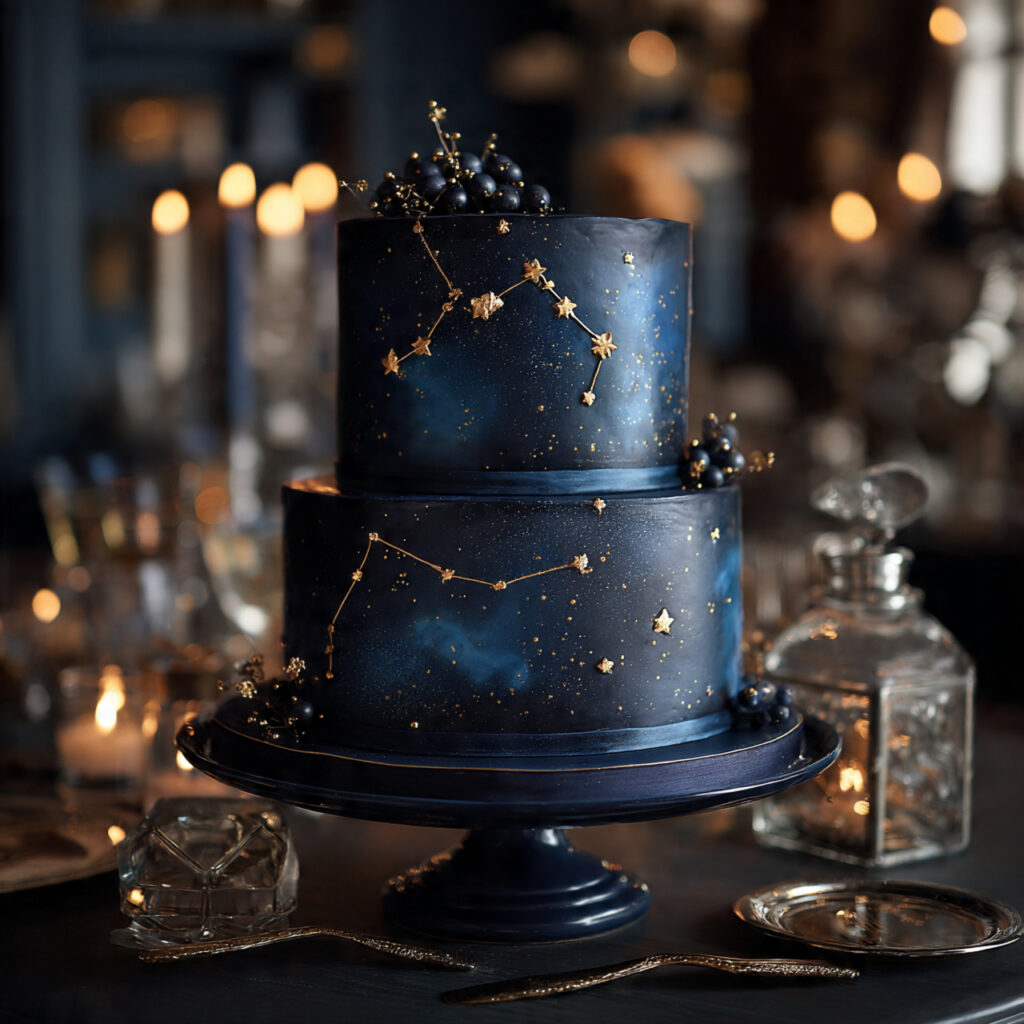 night sky themed groom s cake with deep