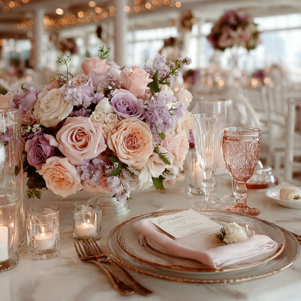 pastel themed bridal shower with muted pink