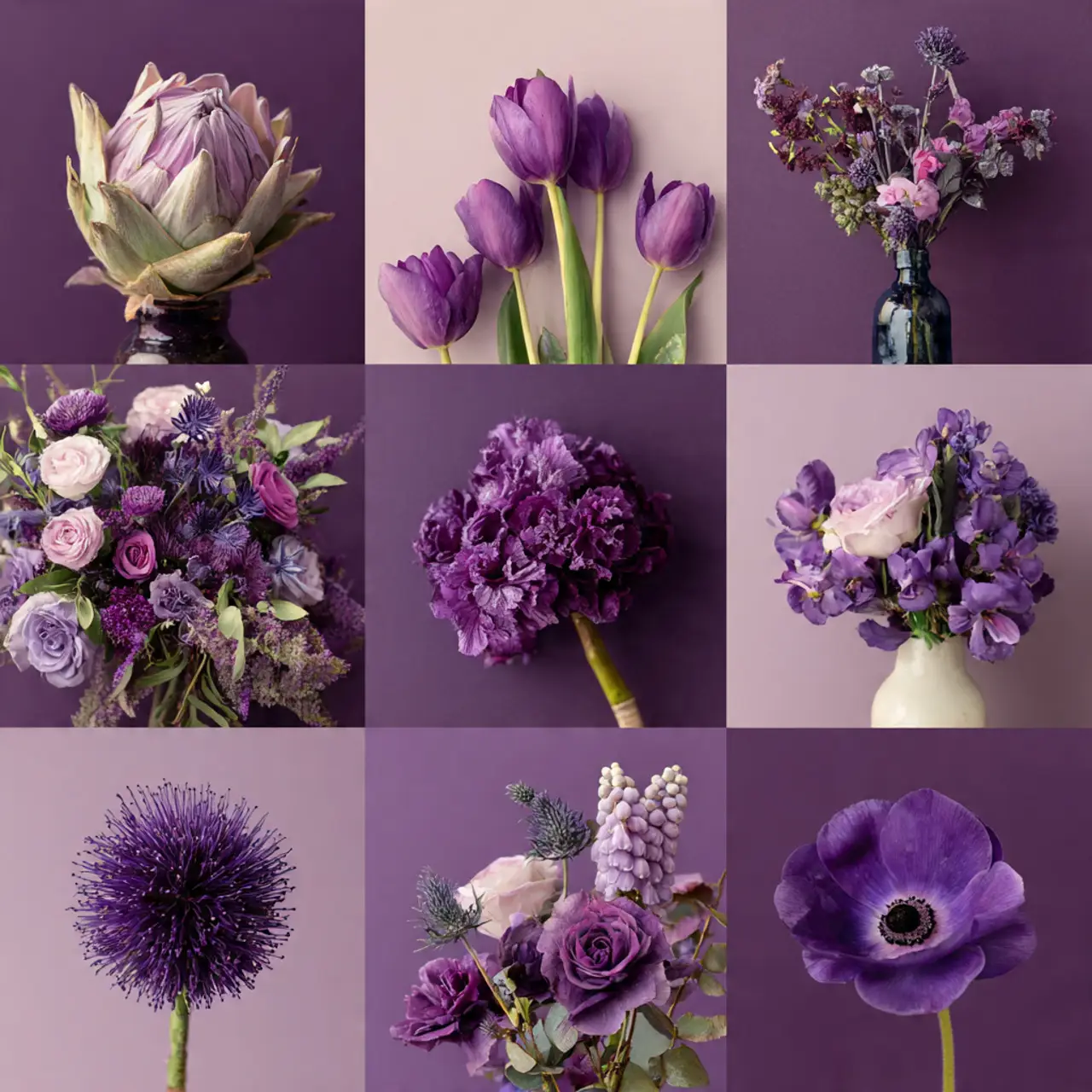 purple bouquet flowers