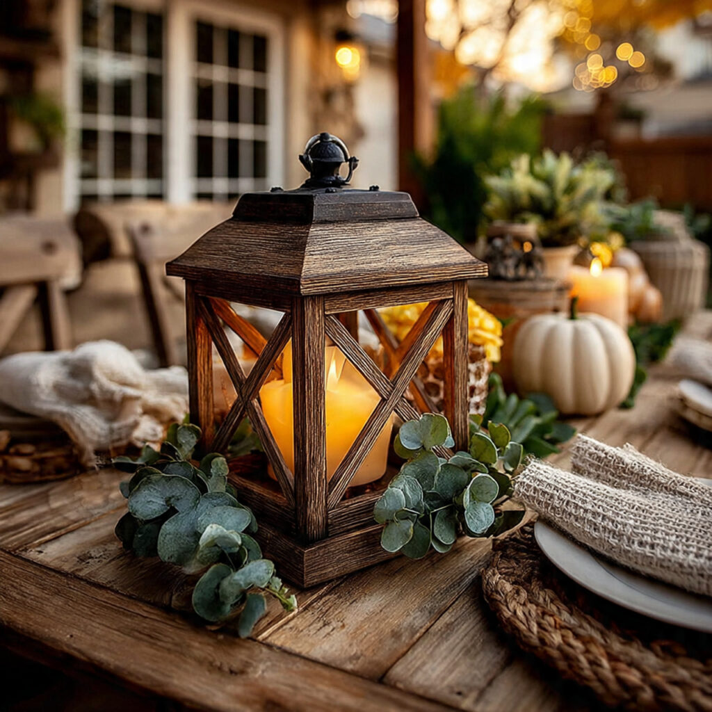 22 DIY Dollar Tree Centerpieces That Are Easy and Elegant 6 rustic dollar tree lantern centerpiece with led