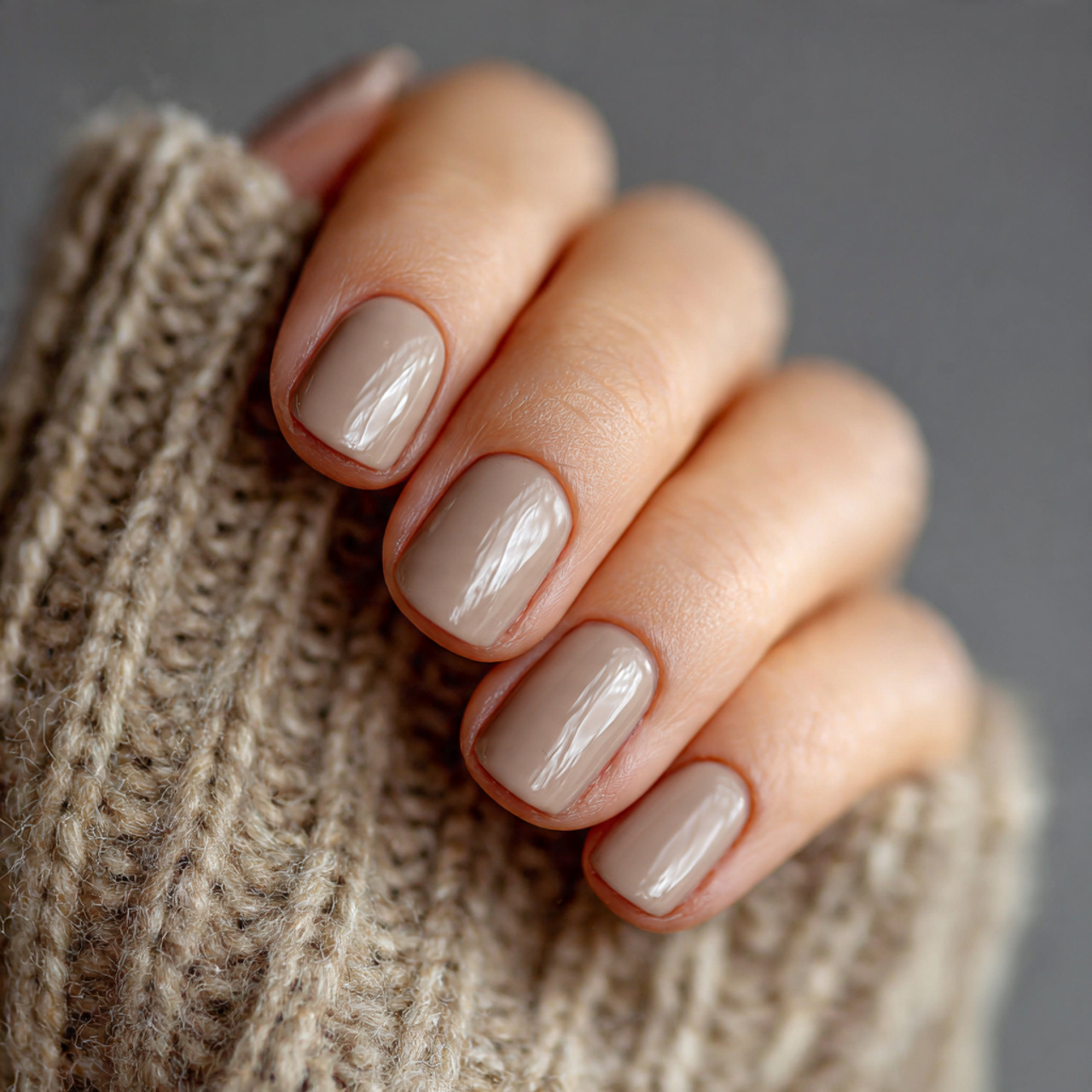 Short Rounded Neutral Nails