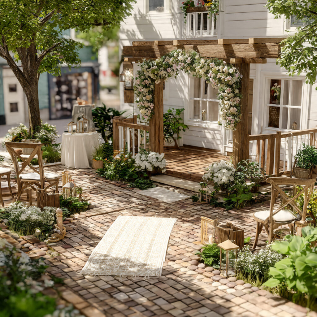 simple but well planned micro backyard wedding setup 1